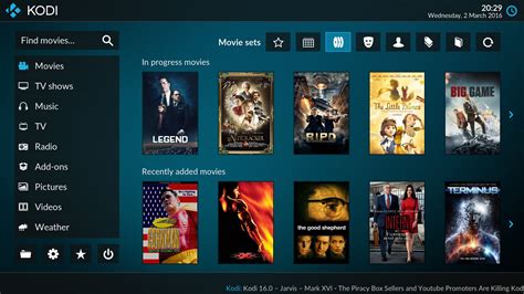 Kodi interface
