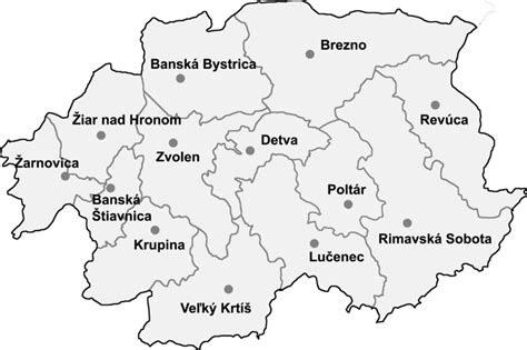 Mapa Banskobystrického kraja