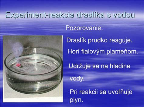 Reaktivita hydroxidov kovov s vodou