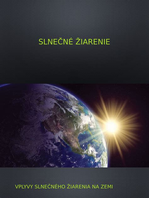 Slnečné žiarenie a jeho zložky